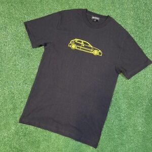 MA®KET Honda Civic Hatchback T-Shirt Black Yellow Graphic Size Small